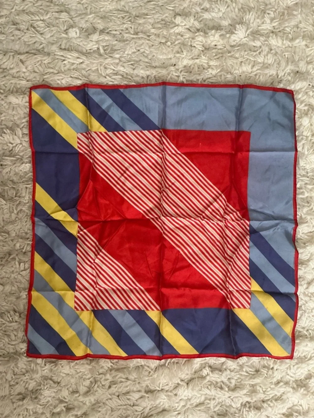 VINTAGE Primary Colors Colorblock Stripe Scarf